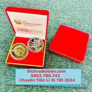 Tiền Xu Úc Hình Con Rồng 2024 Vàng Bạc