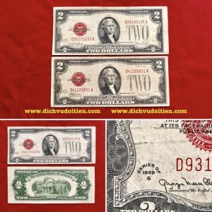 Tiền 2 USD 1928 Mộc Đỏ Đầu Tiên