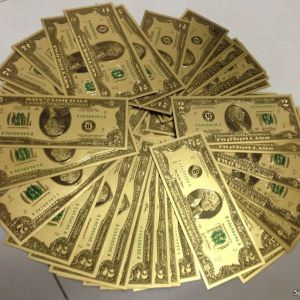 Tiền 2 USD Mạ Vàng Plastic