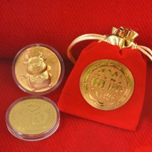 Đồng Xu Trâu Vàng 24k