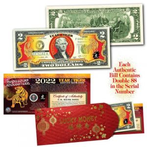 Tiền 2 USD Con Hổ Mạ Vàng 2022