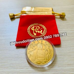 Tiền Xu Đức Phật Như Lai Mạ Vàng